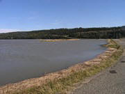 Barn Marsh Creek at full flood and the causeway